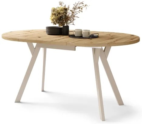 Masă de dining ARTUR, stejar artisan/bej