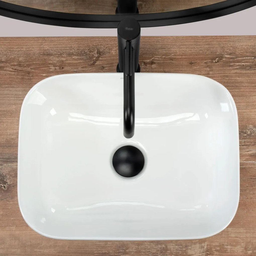 Rea Demi lavoar 40.5x31 cm dreptunghiular de blat alb REA-U5064