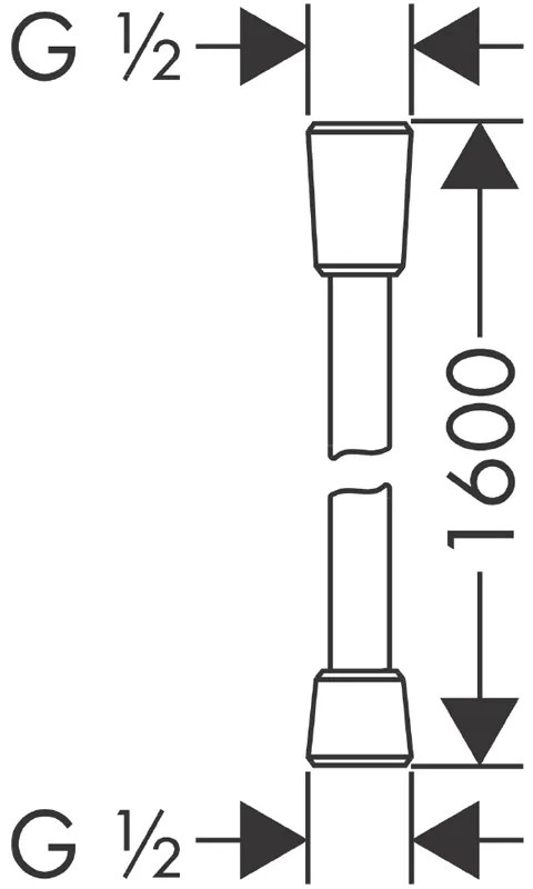 Furtun de dus, Hansgrohe, Isiflex 160 cm, Negru mat