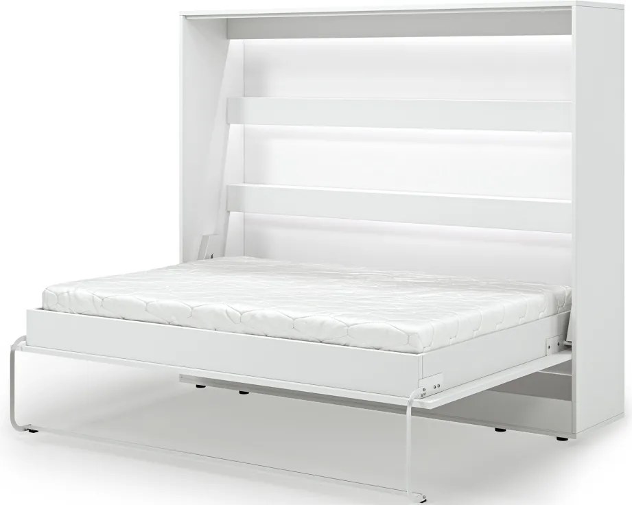 Pat rabatabil Devesto Horizontal Wall 140 alb LED, 200x140 cm – Alb