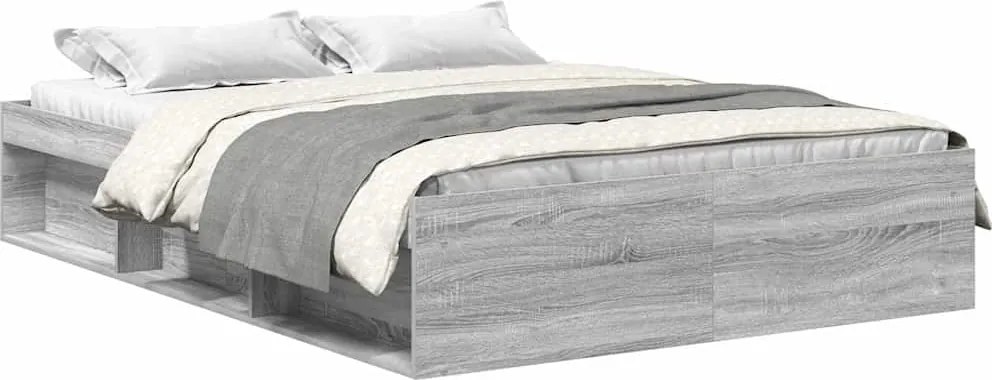 vidaXL Cadru de pat mic dublu, sonoma gri, 120x190 cm