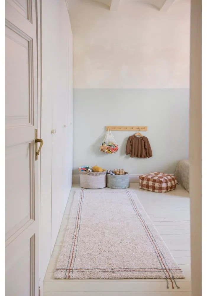 Covor tip traversă crem lavabil/țesut manual din bumbac 80x230 cm Cuisine Natural – Lorena Canals