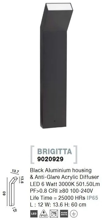 Stalp mediu pentru iluminat exterior IP65 BRIGITTA