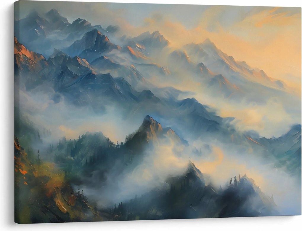 Tablou - Peisaj montan pictat (70x50 cm)