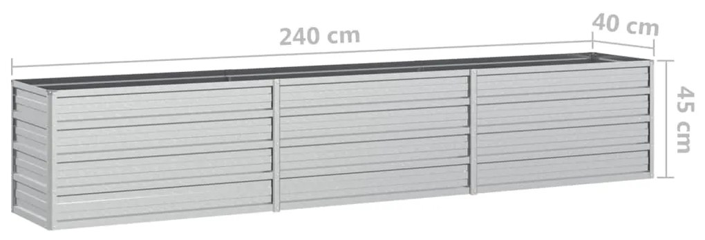 Strat inaltat de gradina argintiu 240x40x45 cm otel galvanizat 1, 240 x 40 x 45 cm