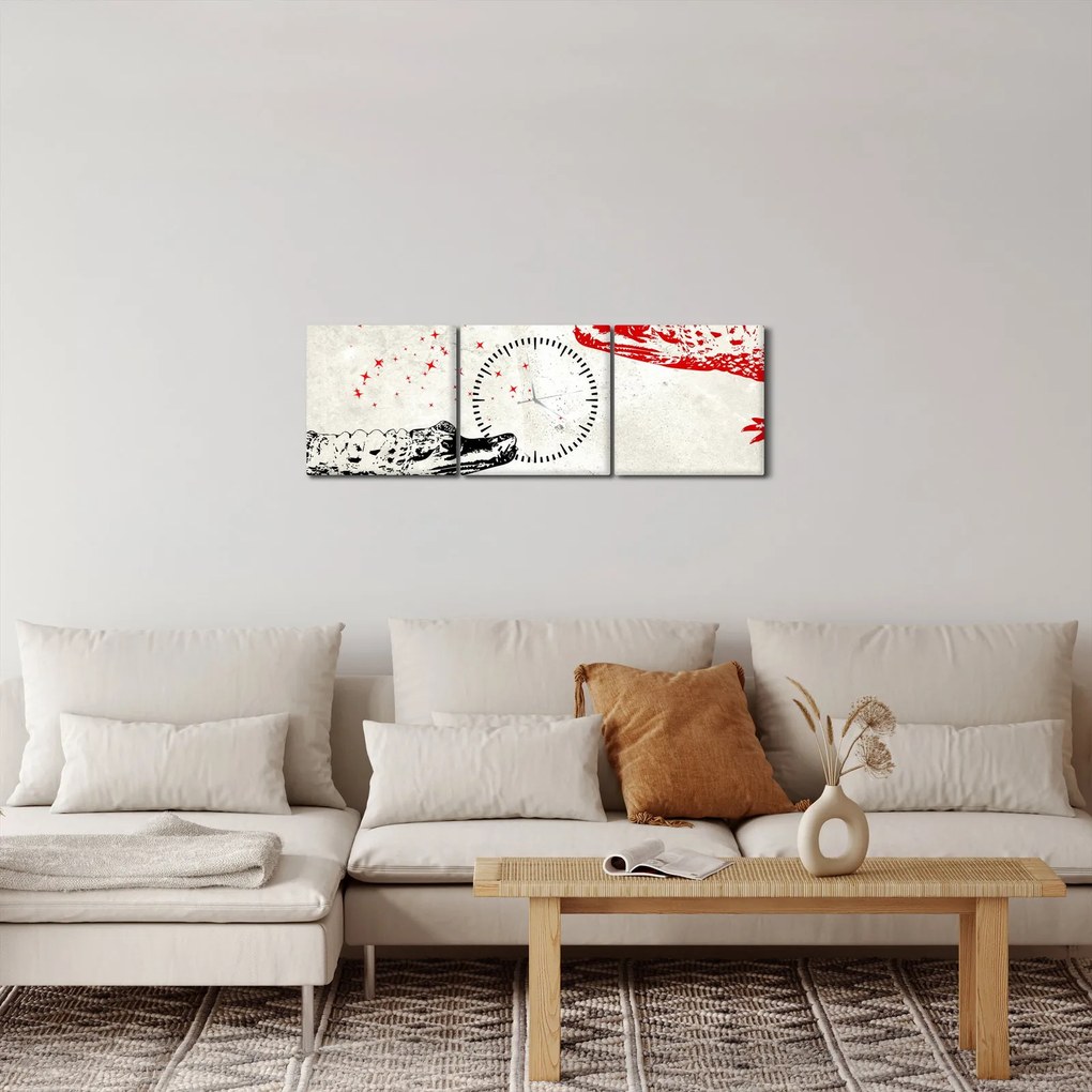 Tablou - Crocodili (cu ceas) (90x30 cm)
