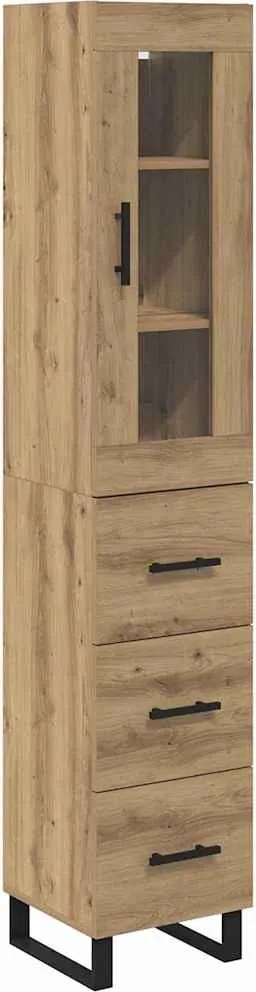 vidaXL Bufet Stejar Artizanal 34,5 x 34 x 180 cm Lemn compozit