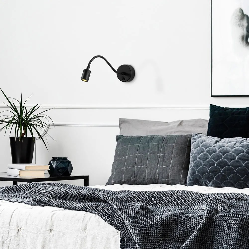 Aplică de perete neagră LED Reading – Opviq lights