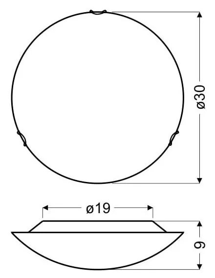 Plafonieră albă cu abajur din sticlă ø 30 cm Circle – Candellux Lighting