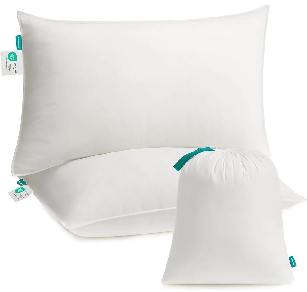 Set de 2 perne de pat SONGMICS, 74 x 48 cm, cu geantă de depozitare, alb