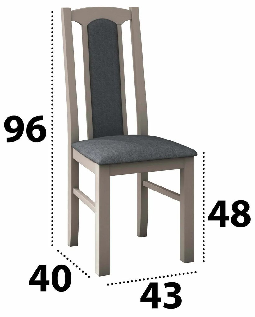 Set masa extensibila 160x200cm cu 6 scaune tapitate, MB-12 Venus1 si S-37 Boss7 S11, sonoma, lemn masiv de fag, stofa