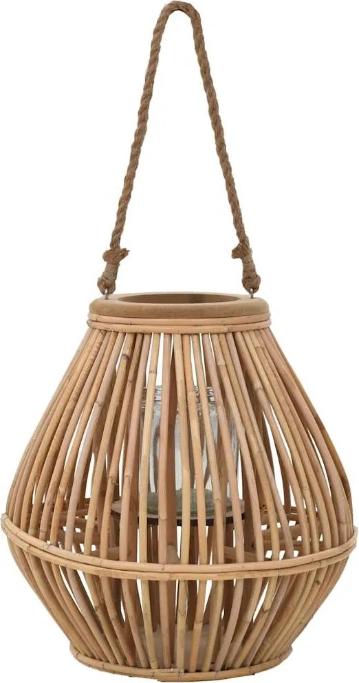 vidaXL Suport de lumânări suspendat tip felinar, natural, răchită