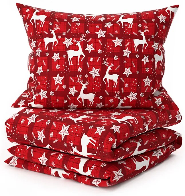 Lenjerie de pat din microfibra VELVET CHRISTMAS rosie Dimensiune lenjerie de pat: 2 buc 70 x 90 cm | 200 x 220 cm