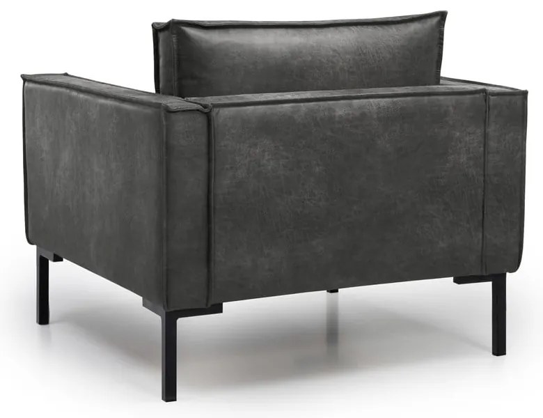 Fotoliu gri din imitație de piele Rate - Scandic