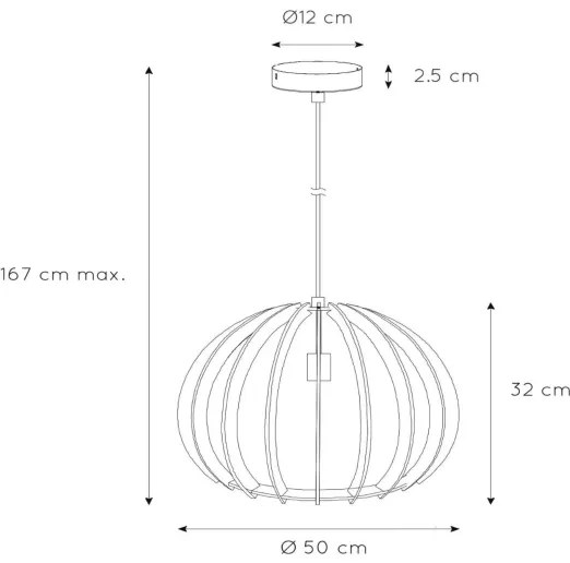Lucide 34424/50/76 - Lampa suspendata BOUNDE 1xE27/60W/230V bej 50 cm