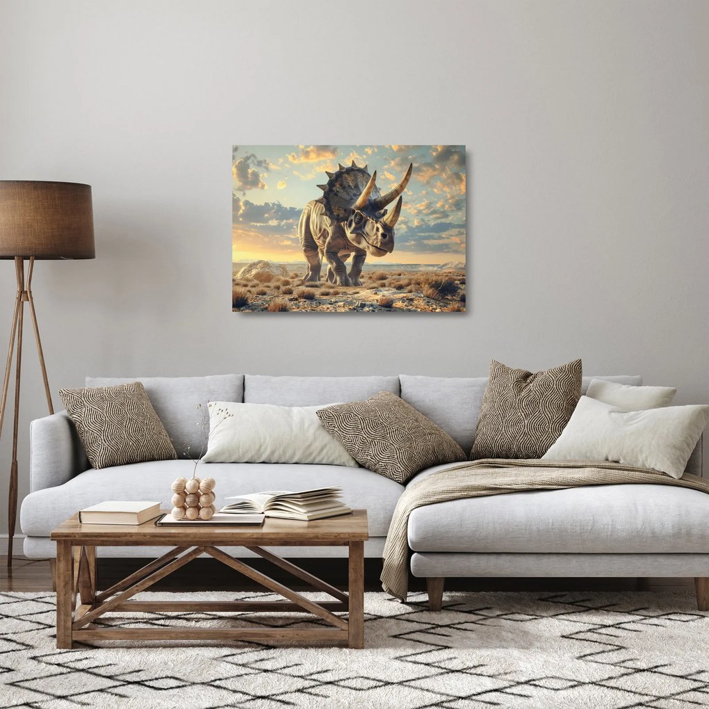 Tablou pe sticlă - Triceratops (70x50 cm)