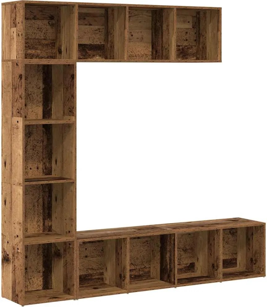 vidaXL Dulapuri cu cărți 3 buc Lemn vechi Lemn prelucrat
