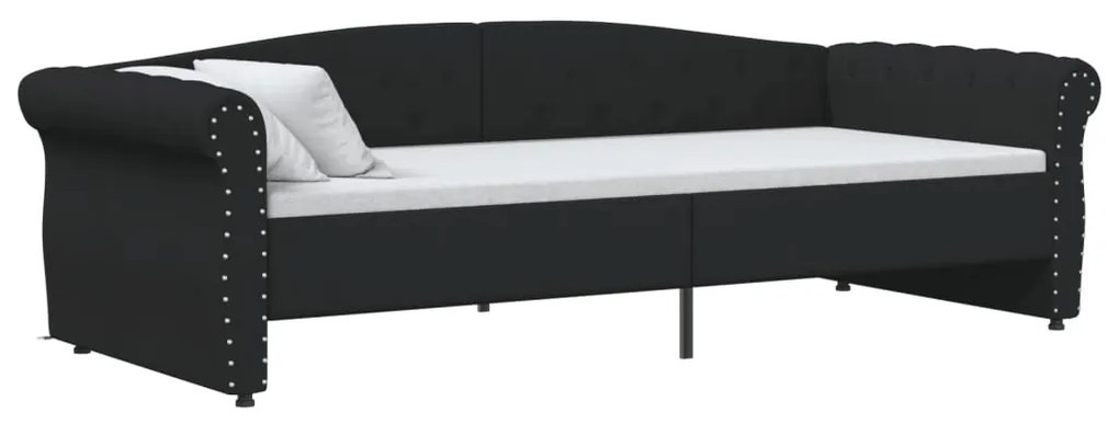 337216 vidaXL Pat de zi, negru, 90x200 cm, textil, USB