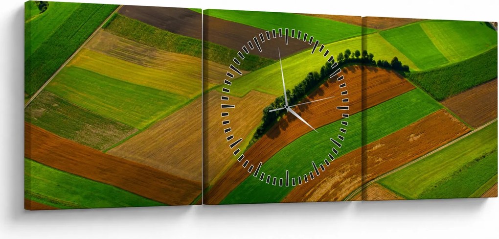 Tablou - Lan, luncile (cu ceas) (90x30 cm)