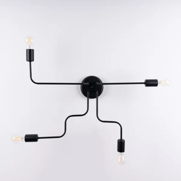 Lustră aplicată Sollux SL.1446 VECTOR 4xE27/15W/230V negru