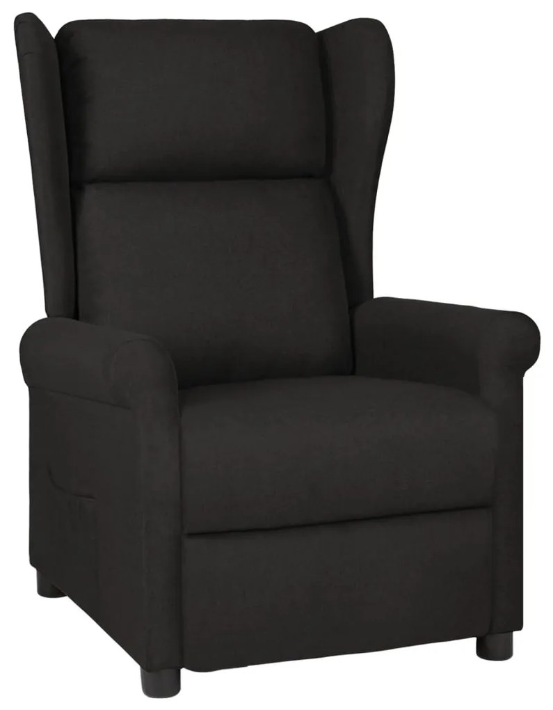 vidaXL Fotoliu rabatabil, negru, material textil