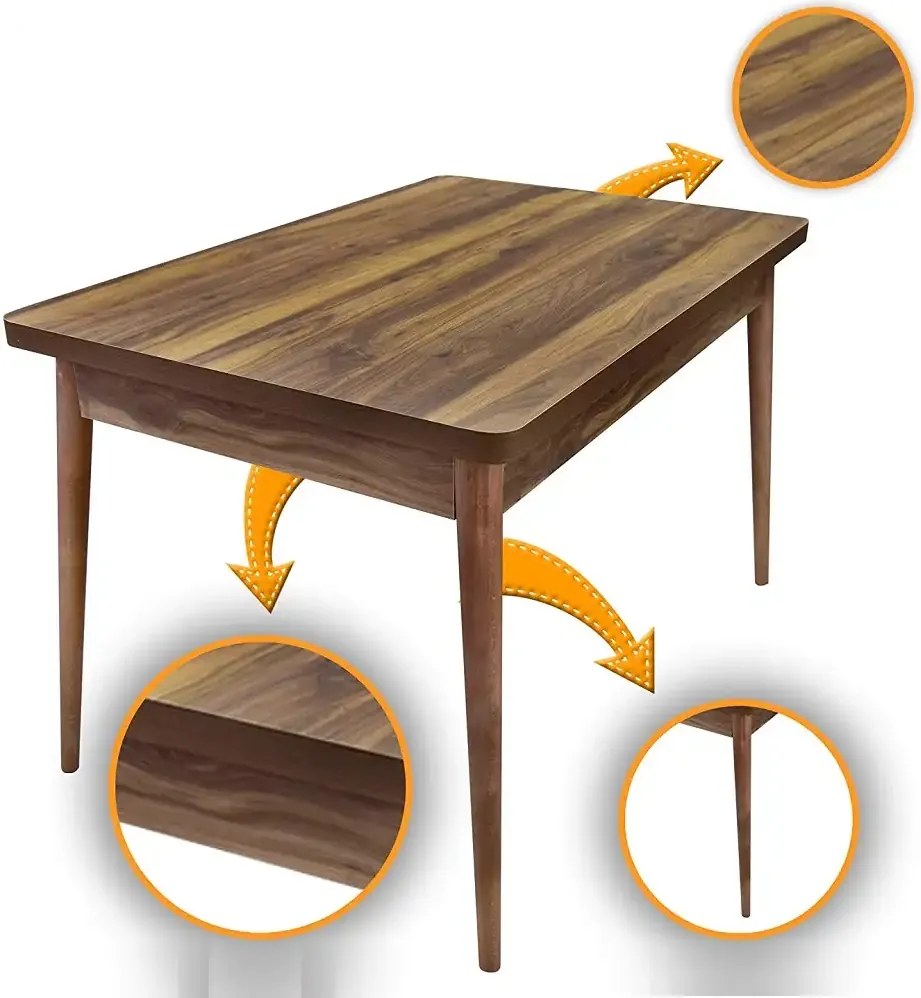 Masa bucatarie Brigitte, culoare nuc, 120 cm