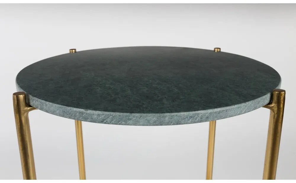 Masă auxiliară din blat de marmură White Lbale Timpa, verde