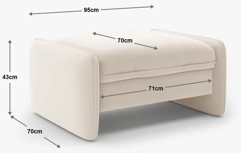 Taburet Georgia chenille Silencio L95 cm