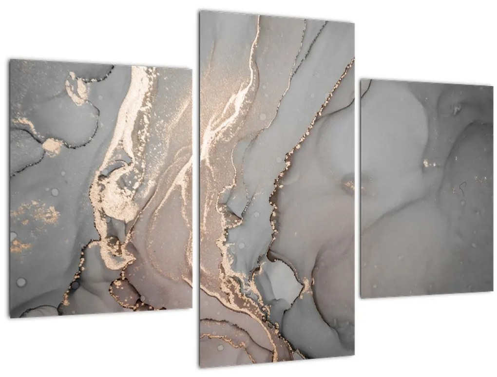 Tablou - Marmură gri-auriu (90x60 cm)