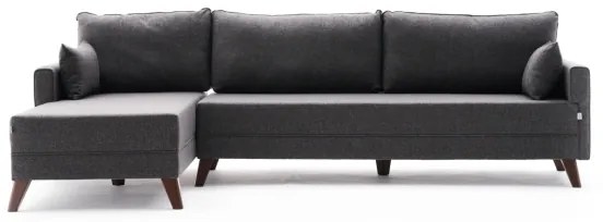 Colțar în L RIGA, antracit, orientare stânga