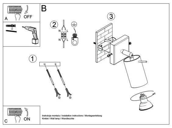 Spot de perete RING 1xGU10/40W/230V alb