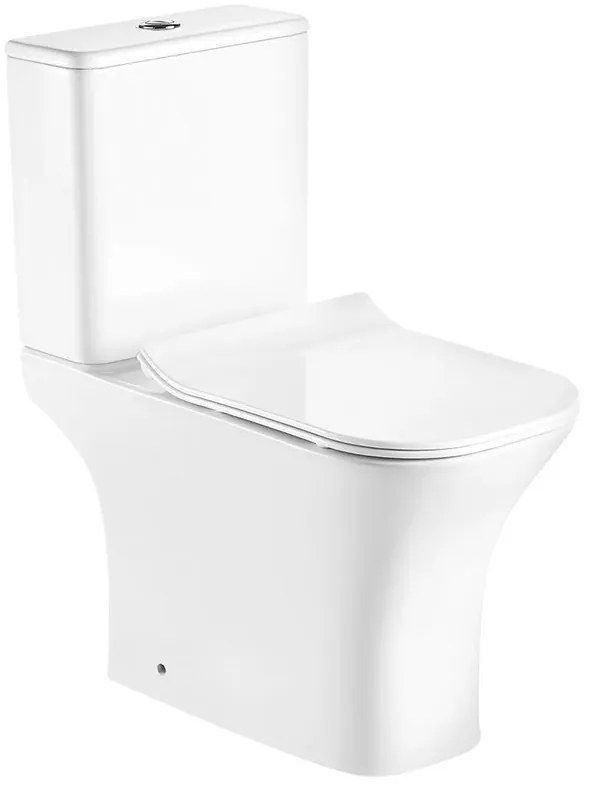 Toaletă compactă monobloc Nile cu scaun cu închidere moale și spălare din spate