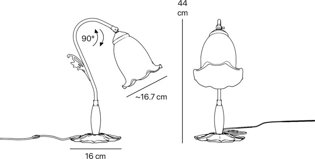 Veioza design floral romantic Mughetto