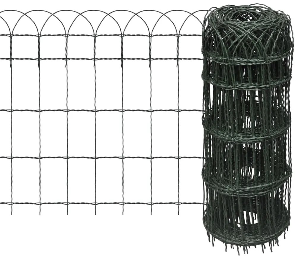 vidaXL Gard delimitare grădină fier vopsit electrostatic 10 x 0,65 m