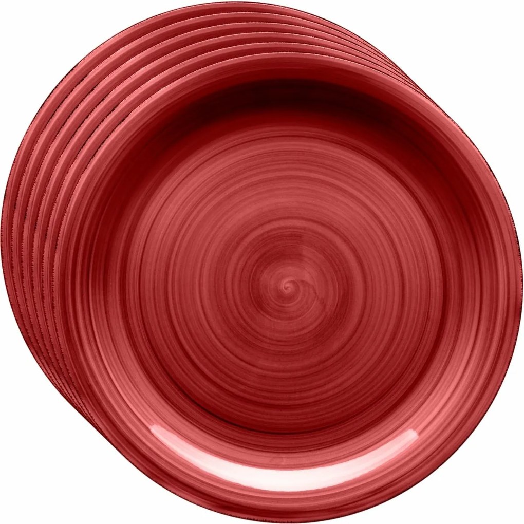 Mäser Set of 6 shallow plates Bel Tempo 27 cm, red