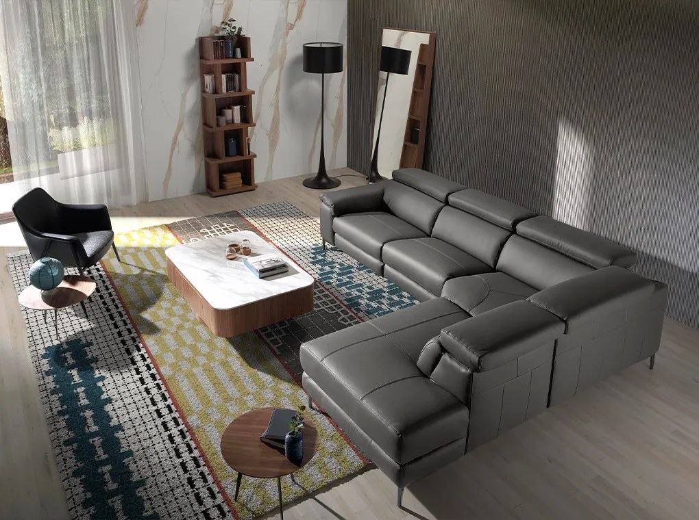 Coltar dreapta design italian LUX tapitat cu piele naturala Alfredo