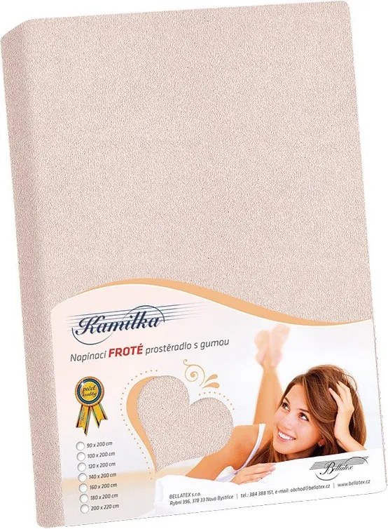 Bellatex Cearșaf din bumbac terry, roz pudră, 200 x 220 cm
