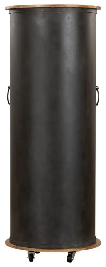 Dulap vinotecă negru din metal număr sticle 9, 60x155 cm Luni – Interia Home &amp; Living