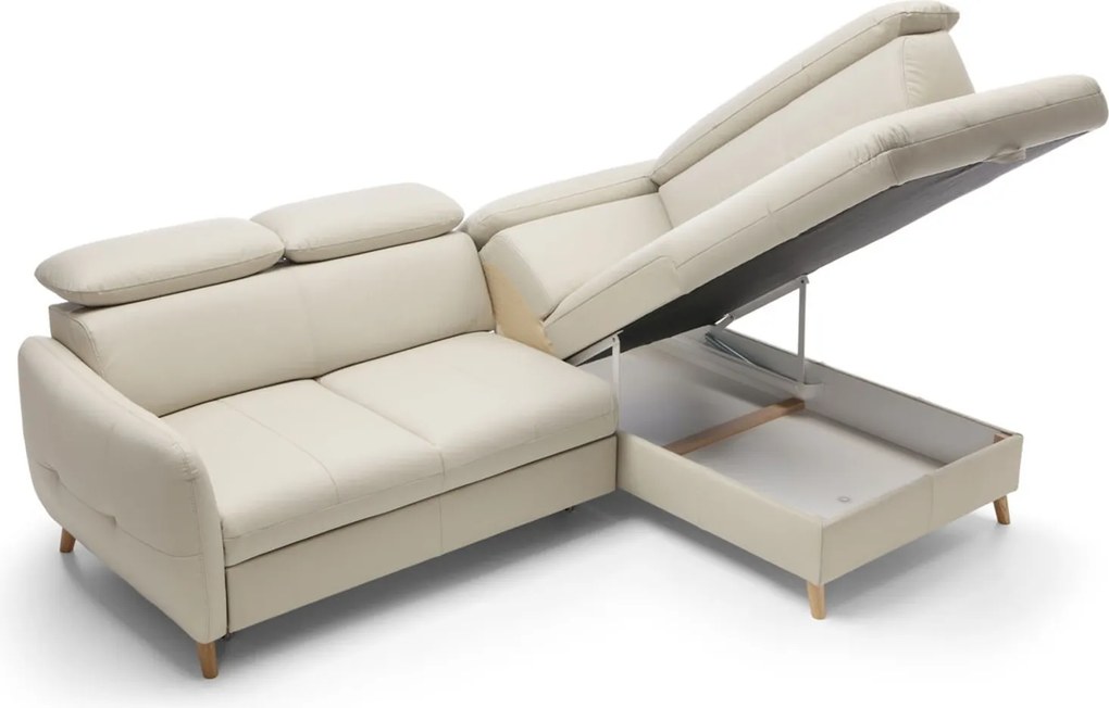 Colțar lemn masiv extensibil Hugo 231×81–96×171 cm - Stânga