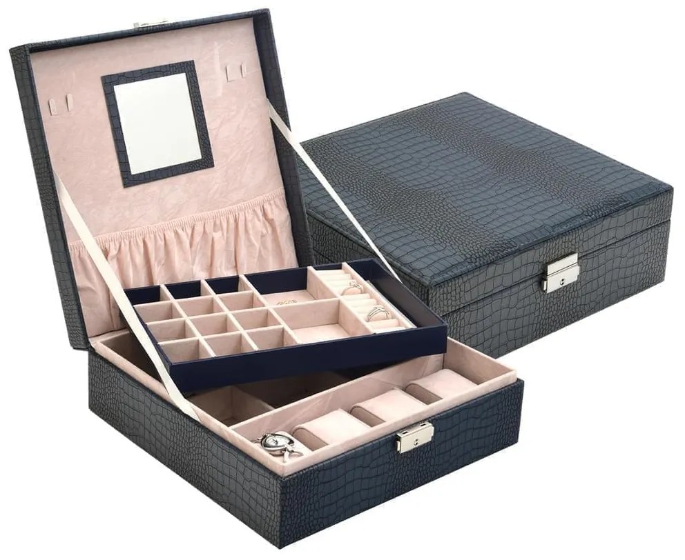 Casetă bleumarin pentru bijuterii JK Box SP-1812/A14