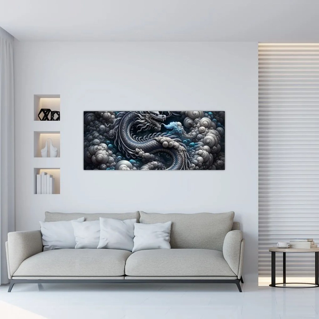 Tablou – Dragon în fum (120x50 cm)