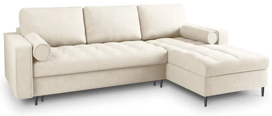 Canapea extensibilă cu șezlong dreapta Milo Casa Santo, bej deschis