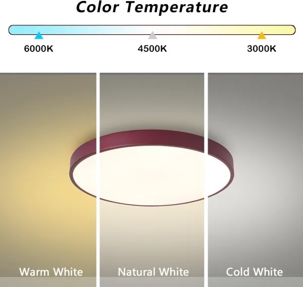 Brilagi - Plafonieră LED POOL/36W/230V 3000/4000/6000K 30 cm burgundiu