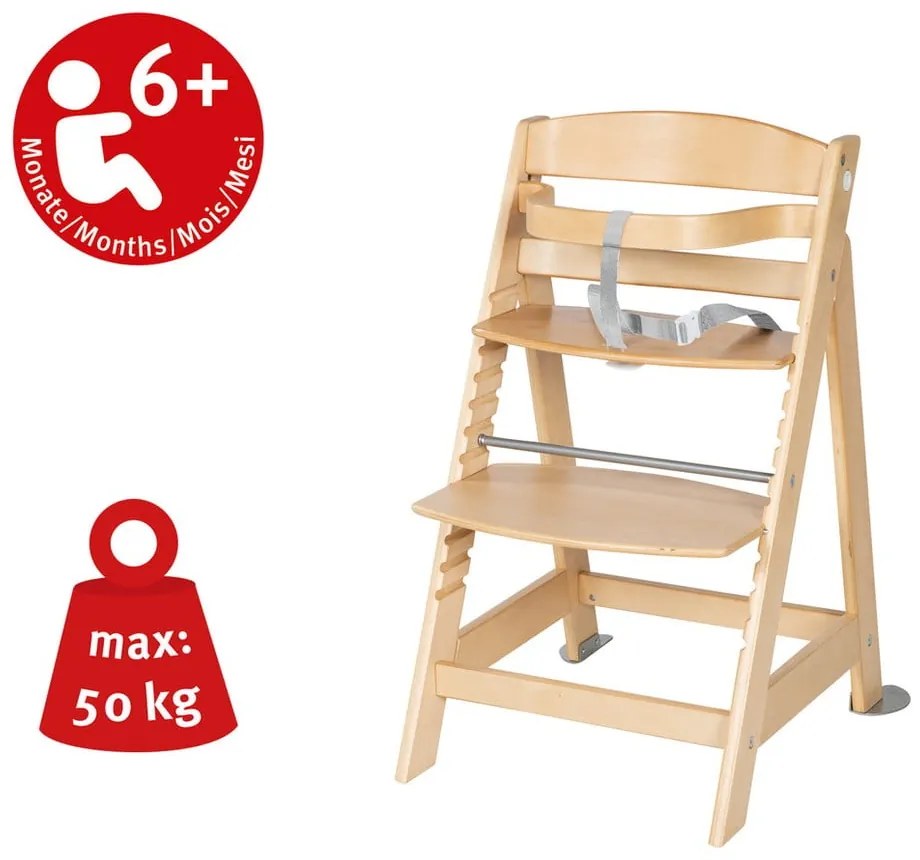 Scaun de masă pentru bebe verde deschis/în culoare naturală Style Born Up 2in1 – Roba