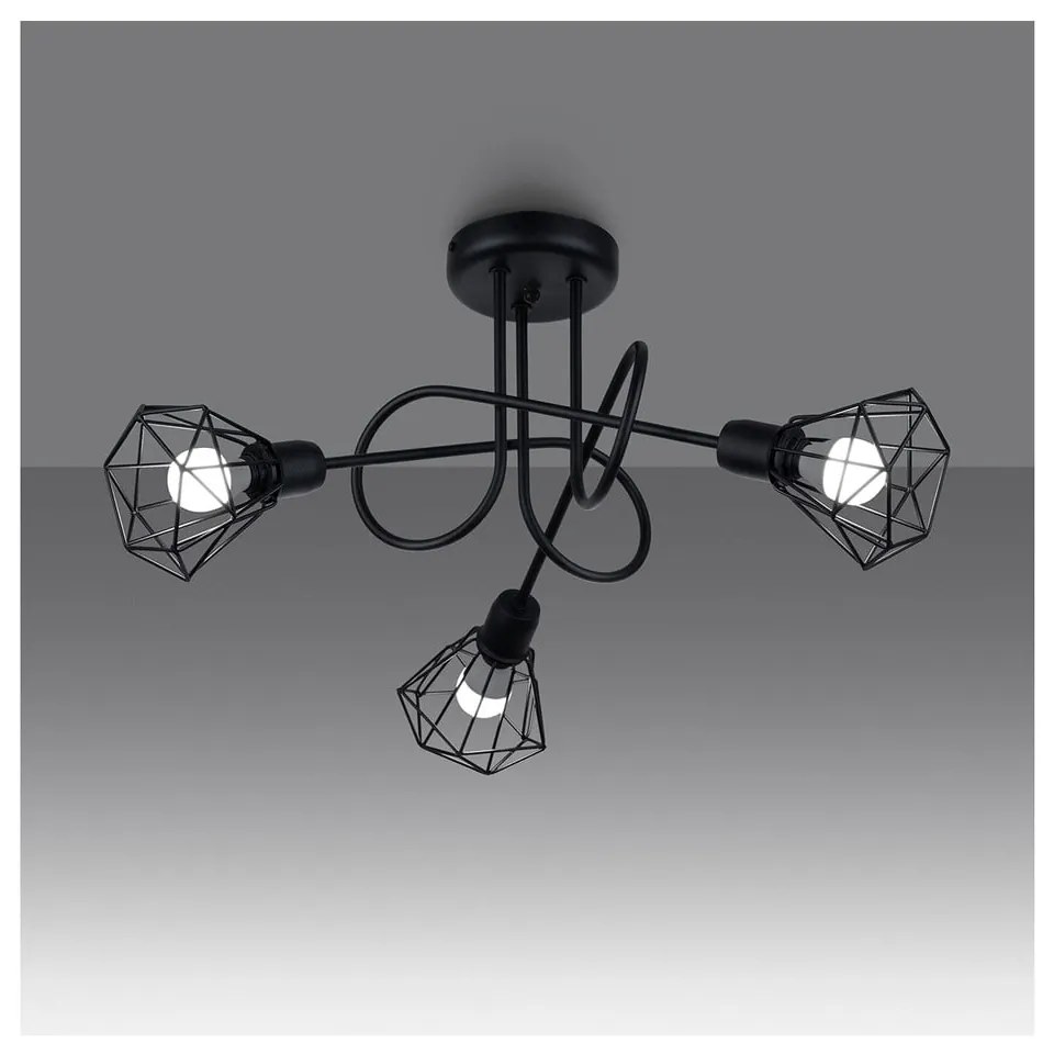 Plafonieră neagră ø 10 cm Varpu – Nice Lamps