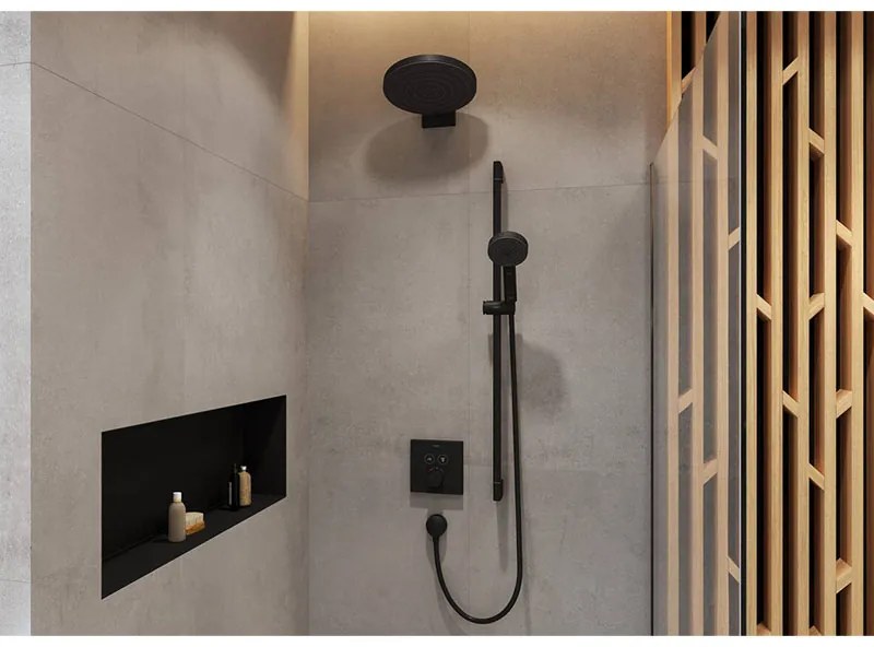 Brat de dus, Hansgrohe, Pulsify, negru mat