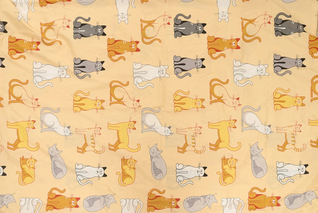 Lenjerie de pat din bumbac CHROMA CATS crem Dimensiune lenjerie de pat: 2 buc 70 x 90 cm | 200 x 220 cm