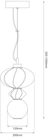 Lustră LED pe cablu ASCOLI LED/8W/230V d. 20 cm verde/albastru