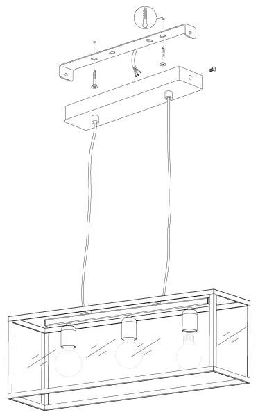 Lustră Eglo 49393 CHARTERHOUSE 3xE27/60W/230V