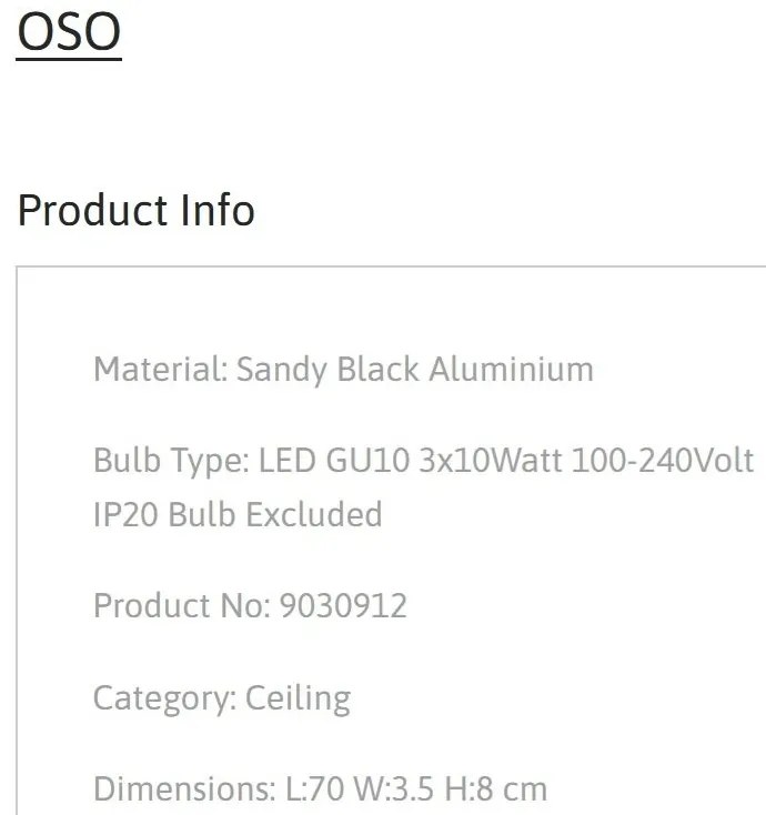 Plafoniera cu 3 Spoturi directionabile stil minimalist OSO, NVL-9030912